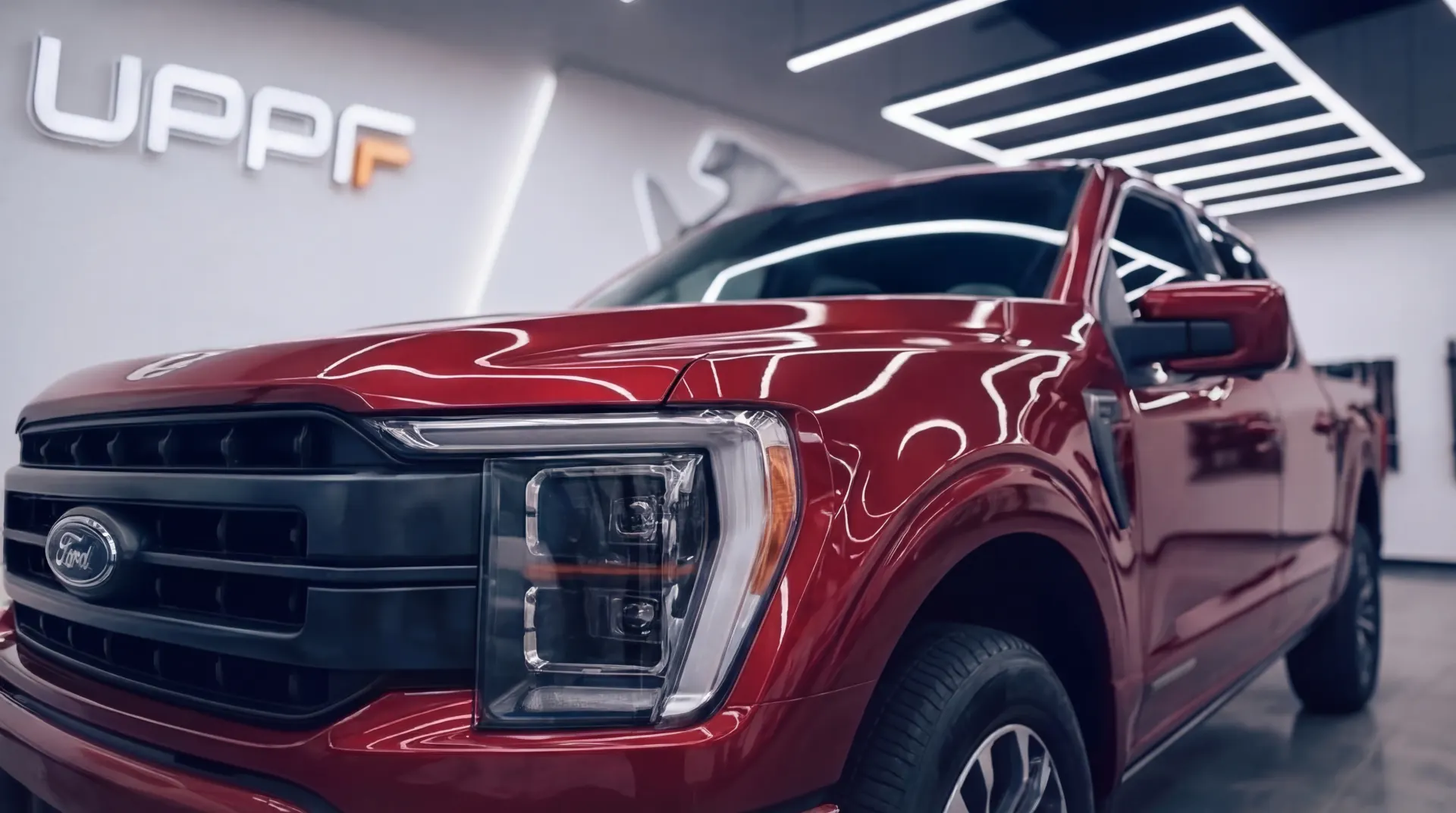 Certified technician installing paint protection film in a climate-controlled bay